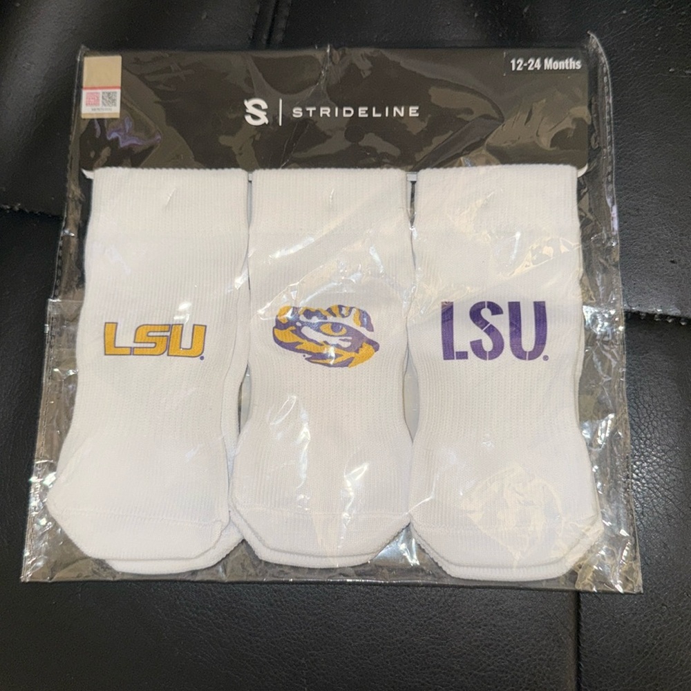 New never opened 12-24 month LSU socks